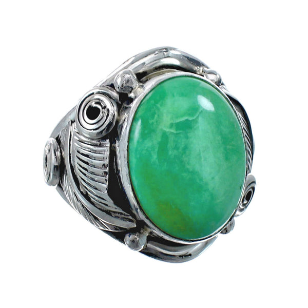 Sterling Silver Turquoise Native American Feather Ring Size 12 AX128576